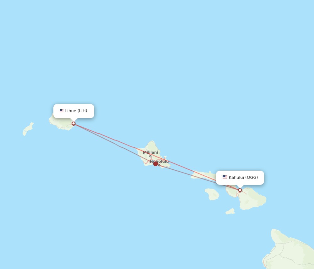 LIH-OGG flight routes