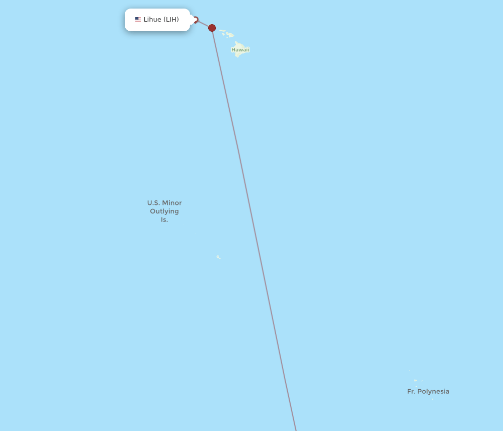 LIH to PPT flights and routes map