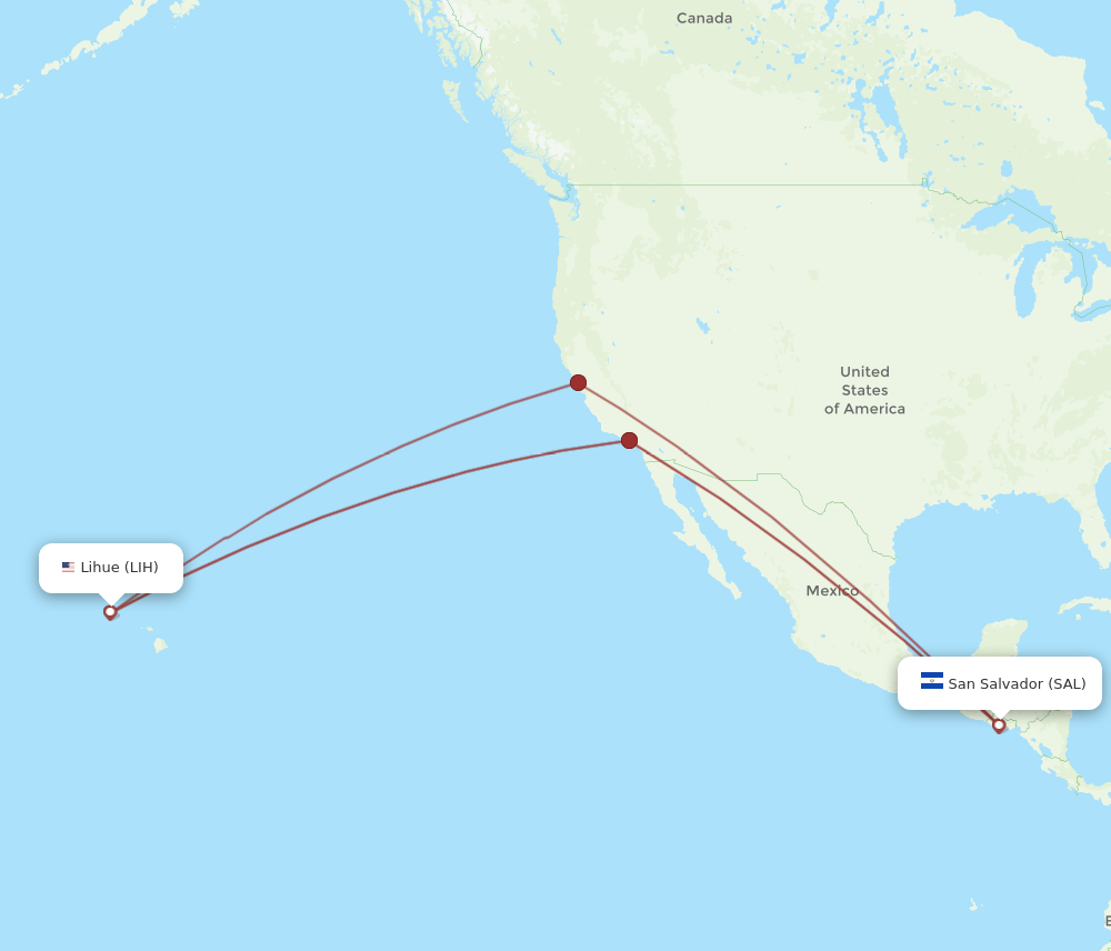 LIH-SAL flight routes