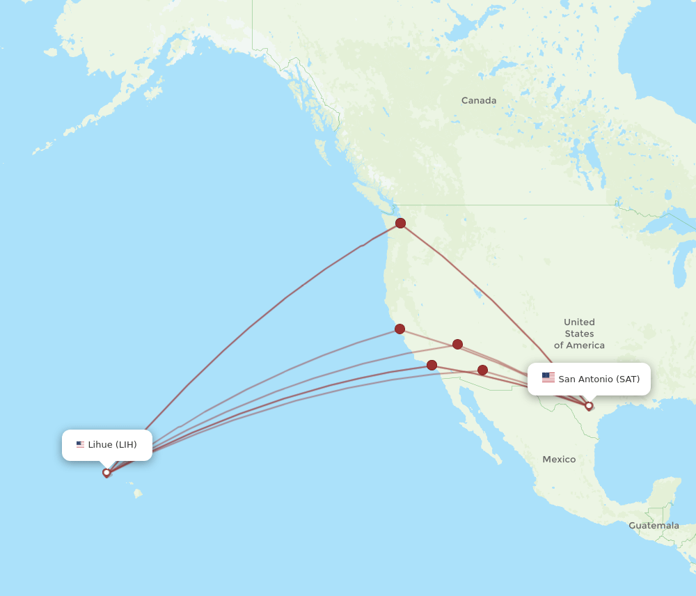 LIH-SAT flight routes