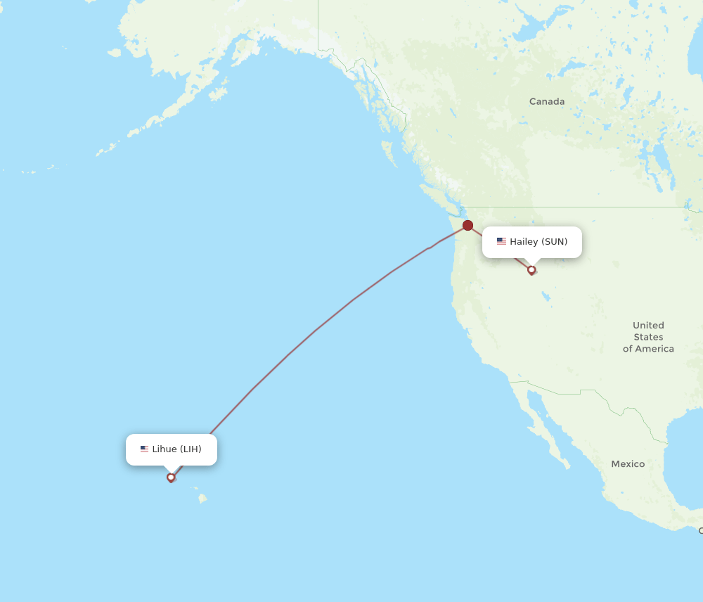 LIH-SUN flight routes