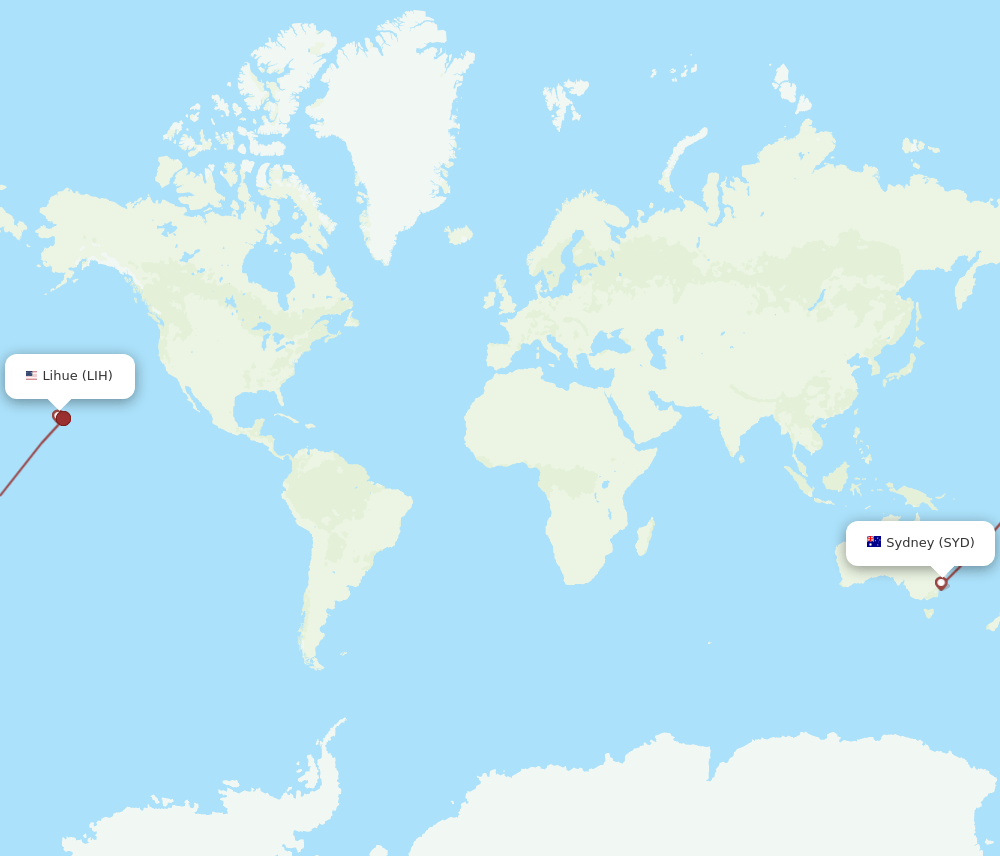 LIH-SYD flight routes