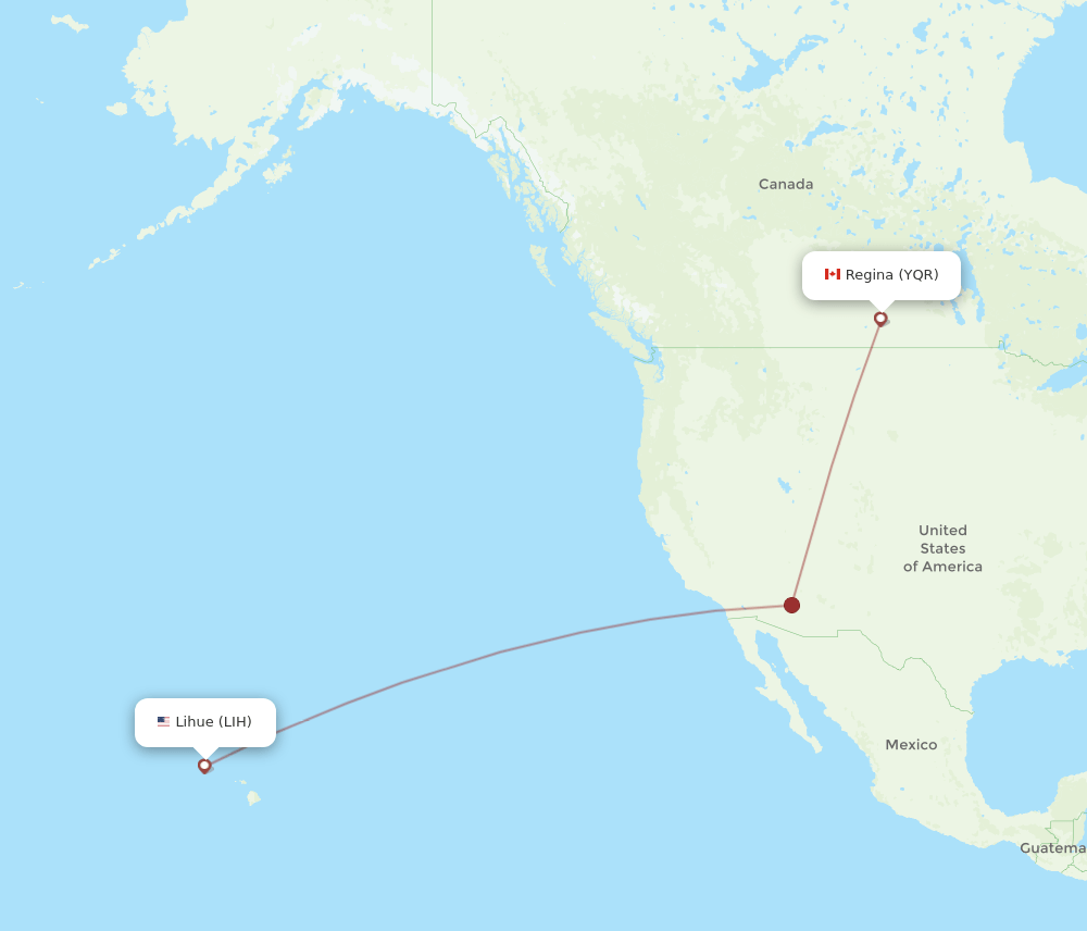 LIH-YQR flight routes