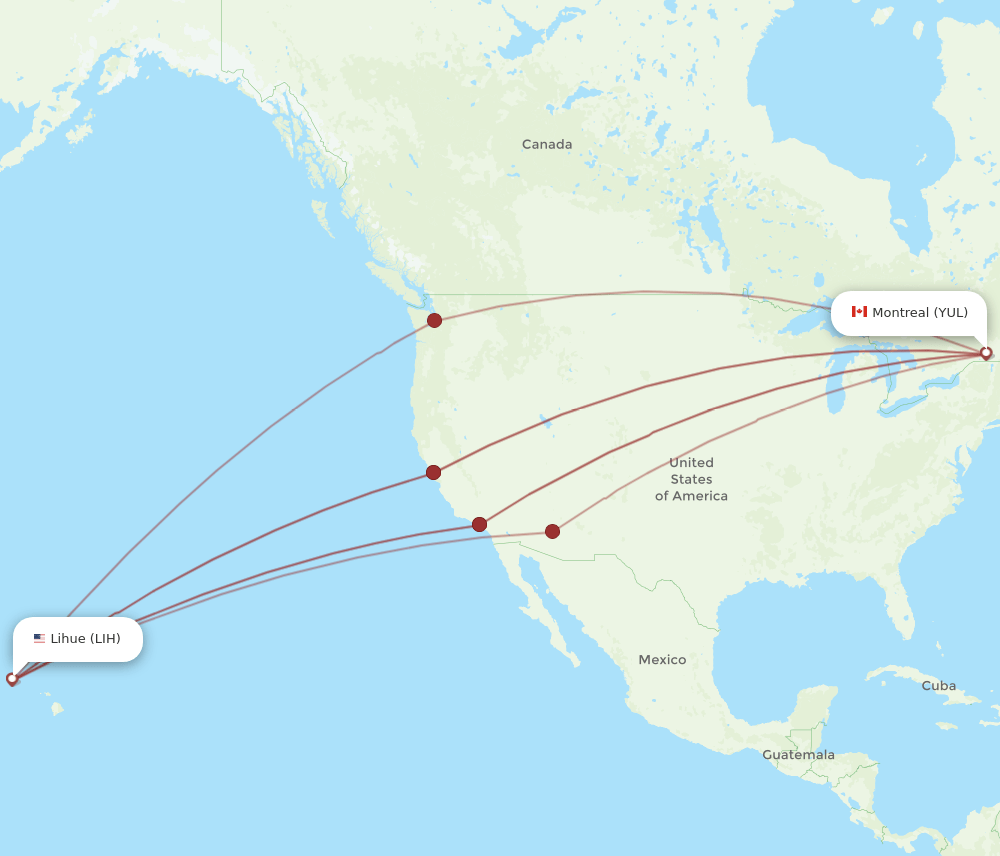 LIH-YUL flight routes