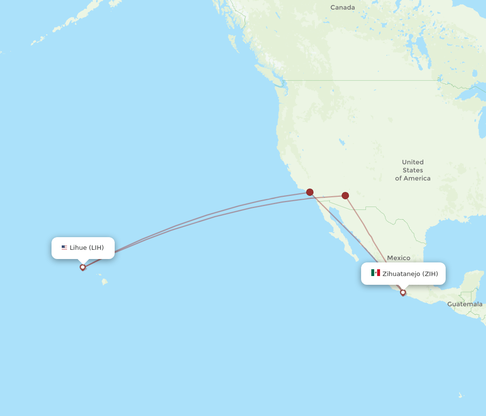LIH-ZIH flight routes