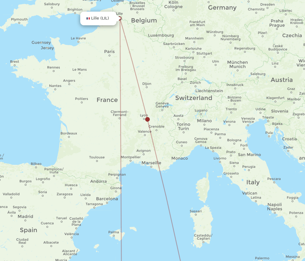 LIL-AAE flight routes