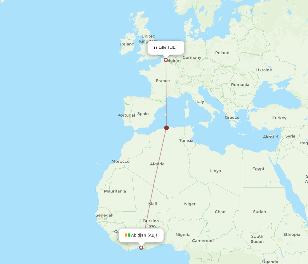 LIL-ABJ flight routes