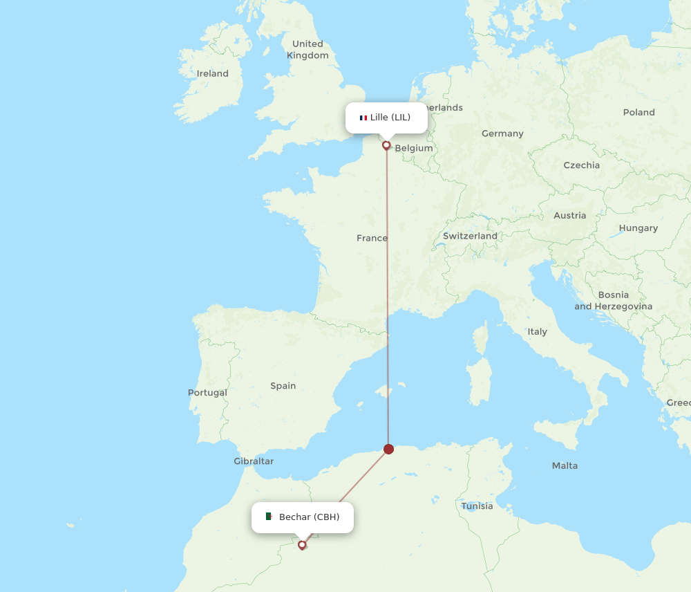LIL-CBH flight routes