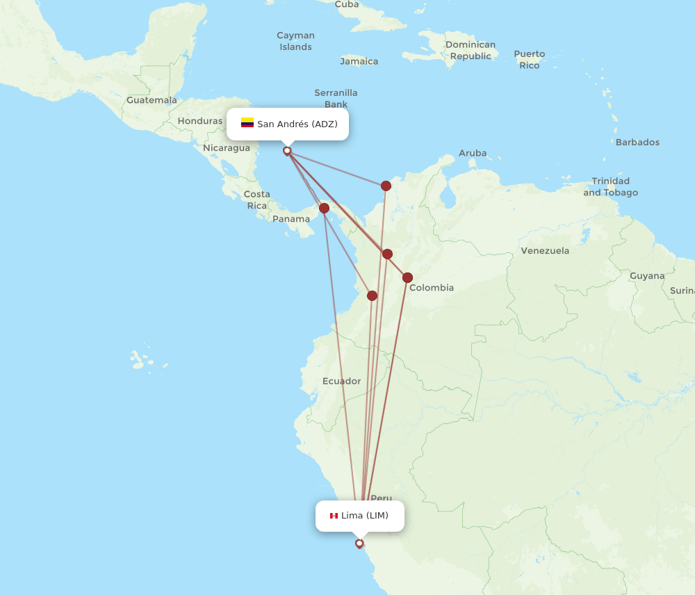 LIM to ADZ flights and routes map