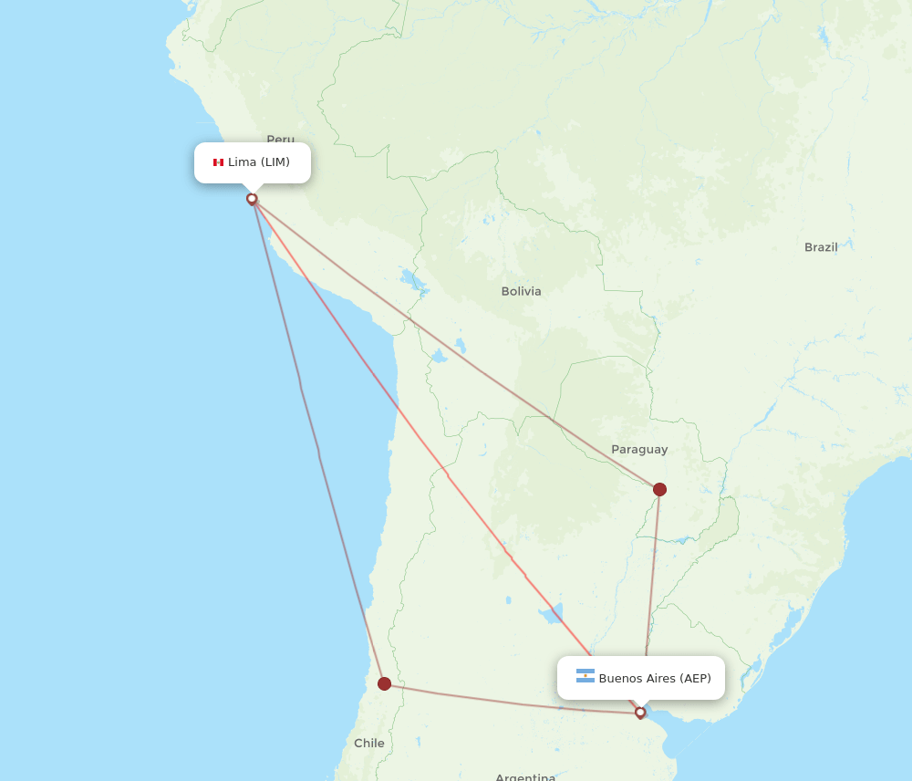 LIM-AEP flight routes