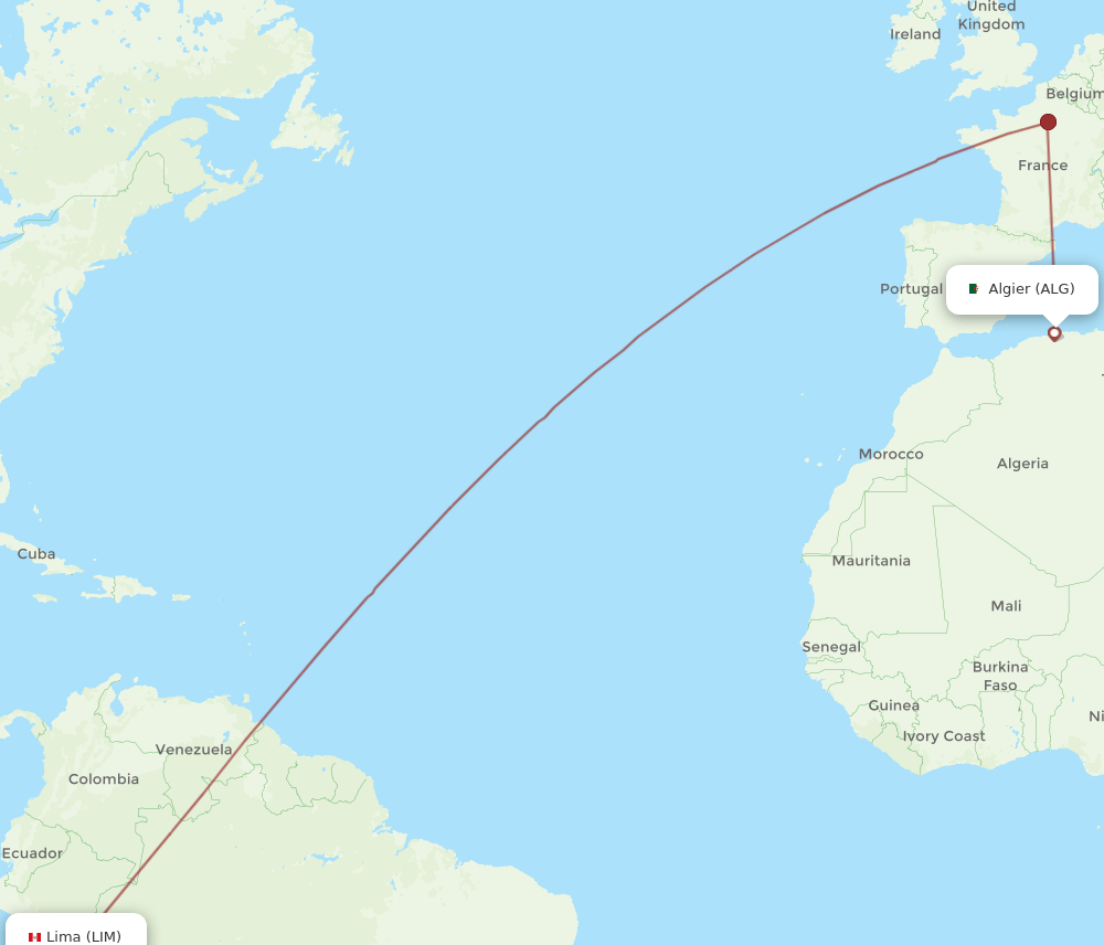 LIM-ALG flight routes