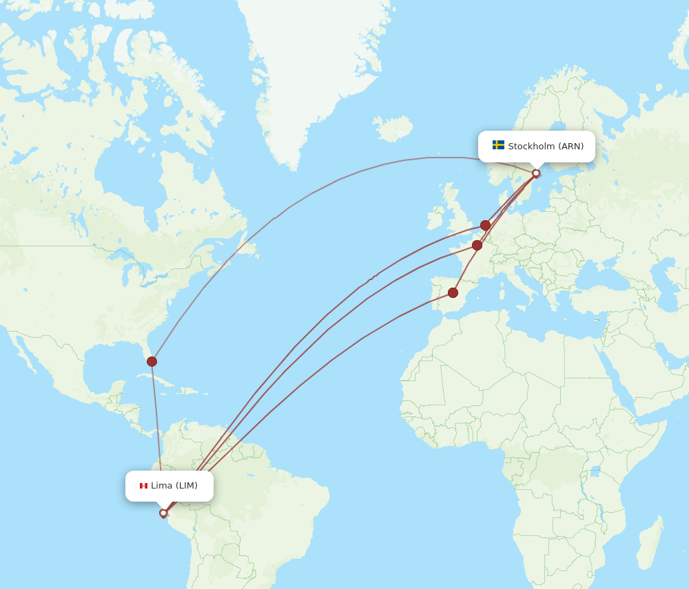 LIM-ARN flight routes