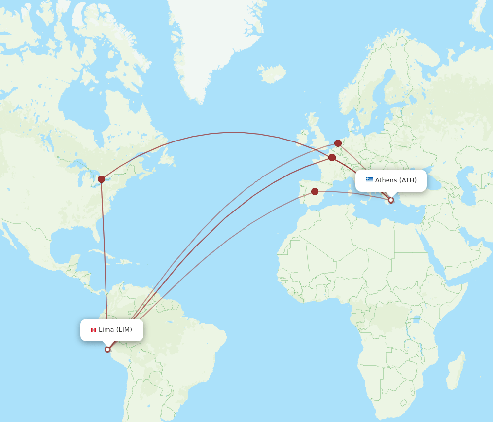 LIM-ATH flight routes
