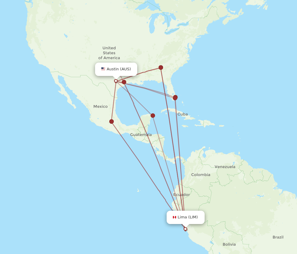 LIM-AUS flight routes