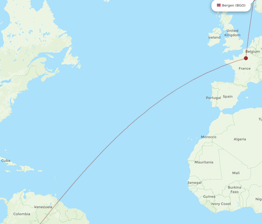 LIM-BGO flight routes