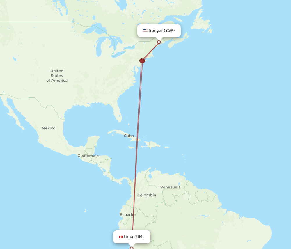 LIM-BGR flight routes