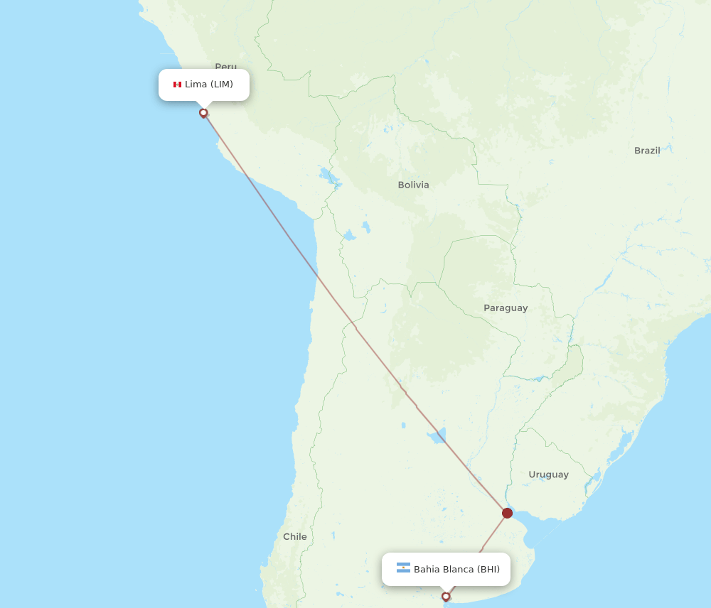 Flights from Lima Blanca, to BHI - Flight Routes