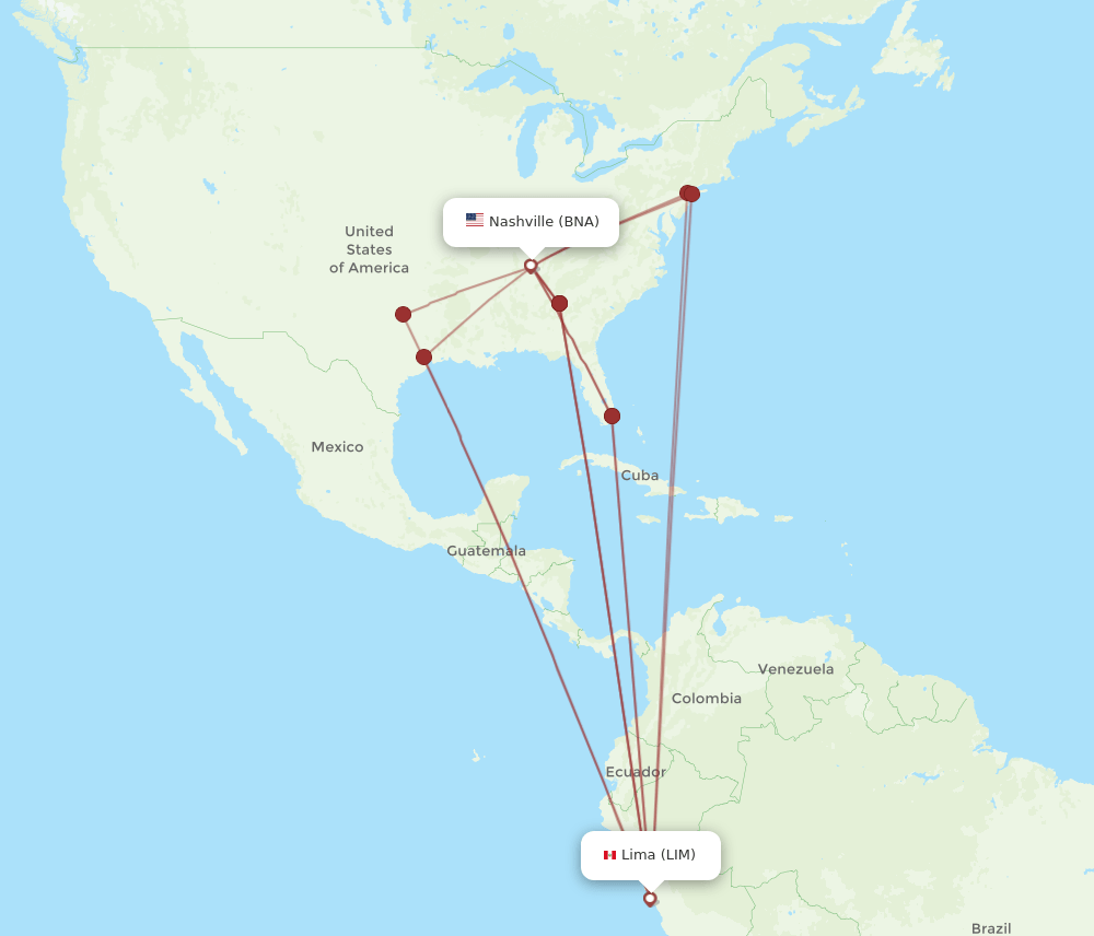 LIM-BNA flight routes