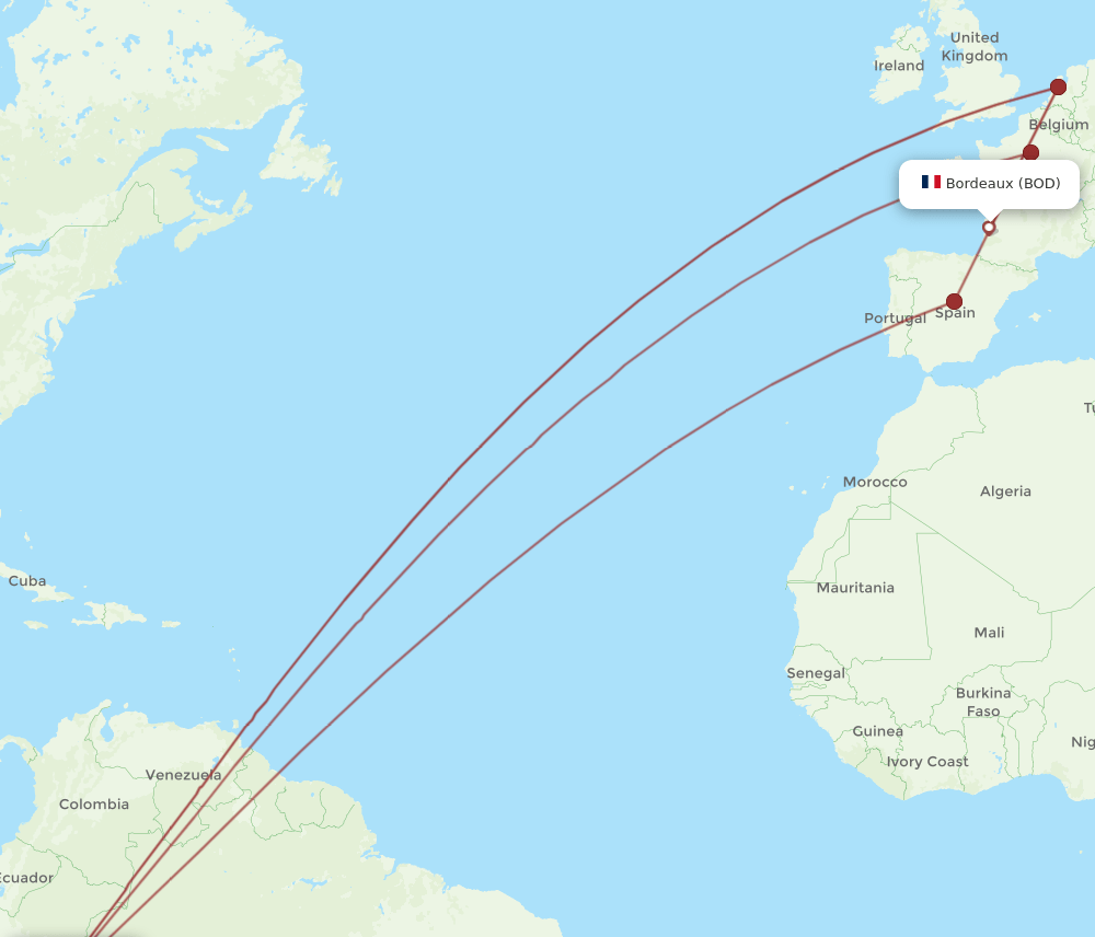 LIM-BOD flight routes