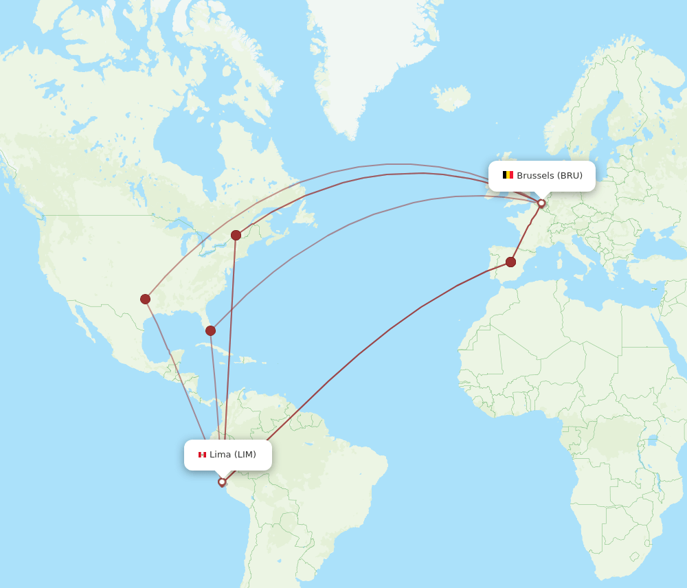 LIM-BRU flight routes
