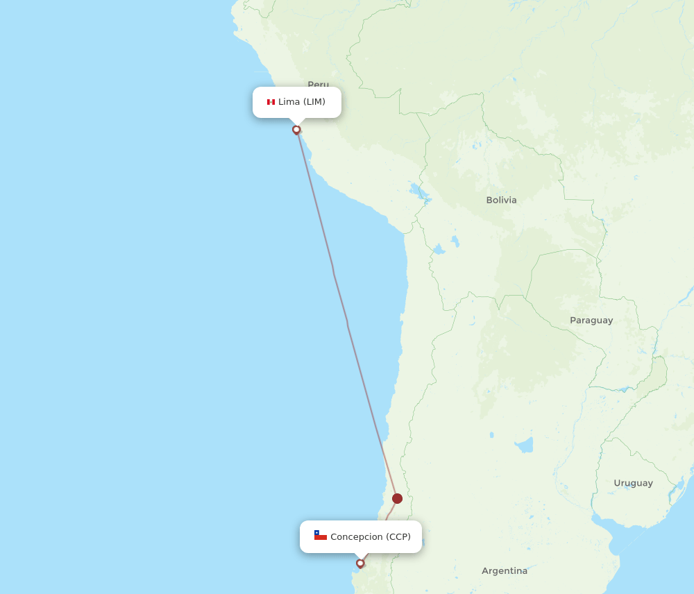 LIM to CCP flights and routes map