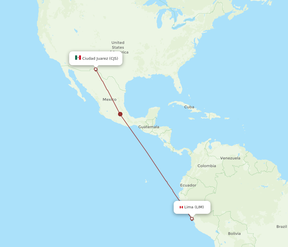 LIM to CJS flights and routes map