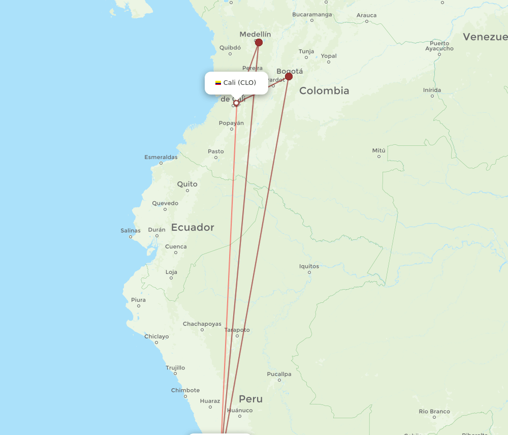 LIM-CLO flight routes