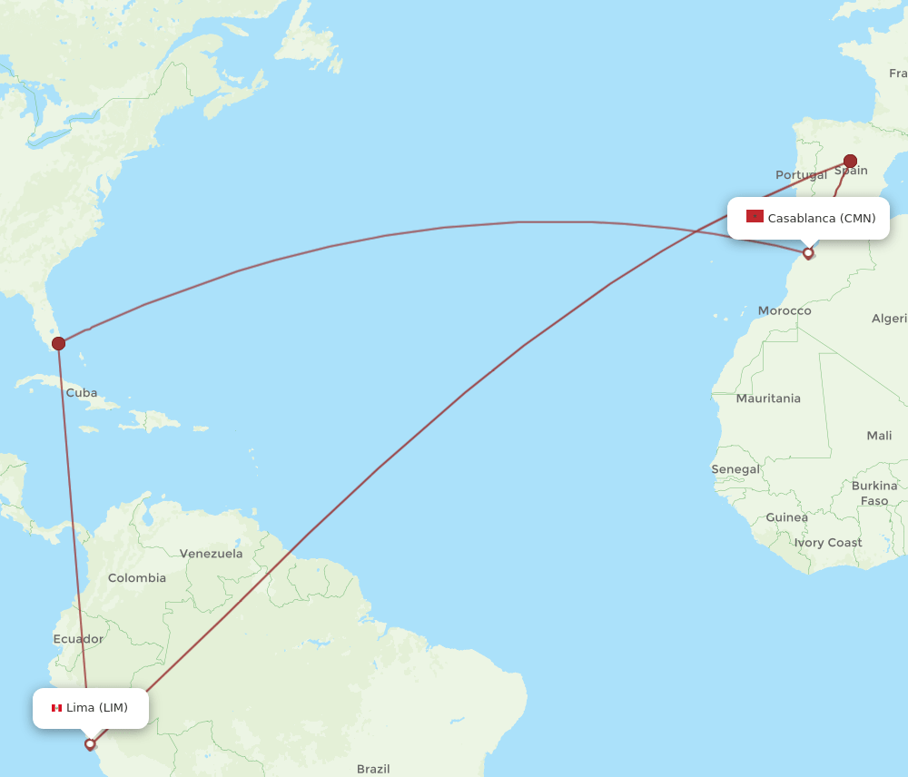 LIM-CMN flight routes
