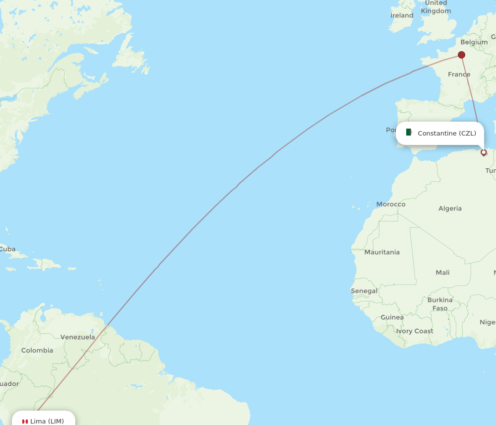 LIM-CZL flight routes