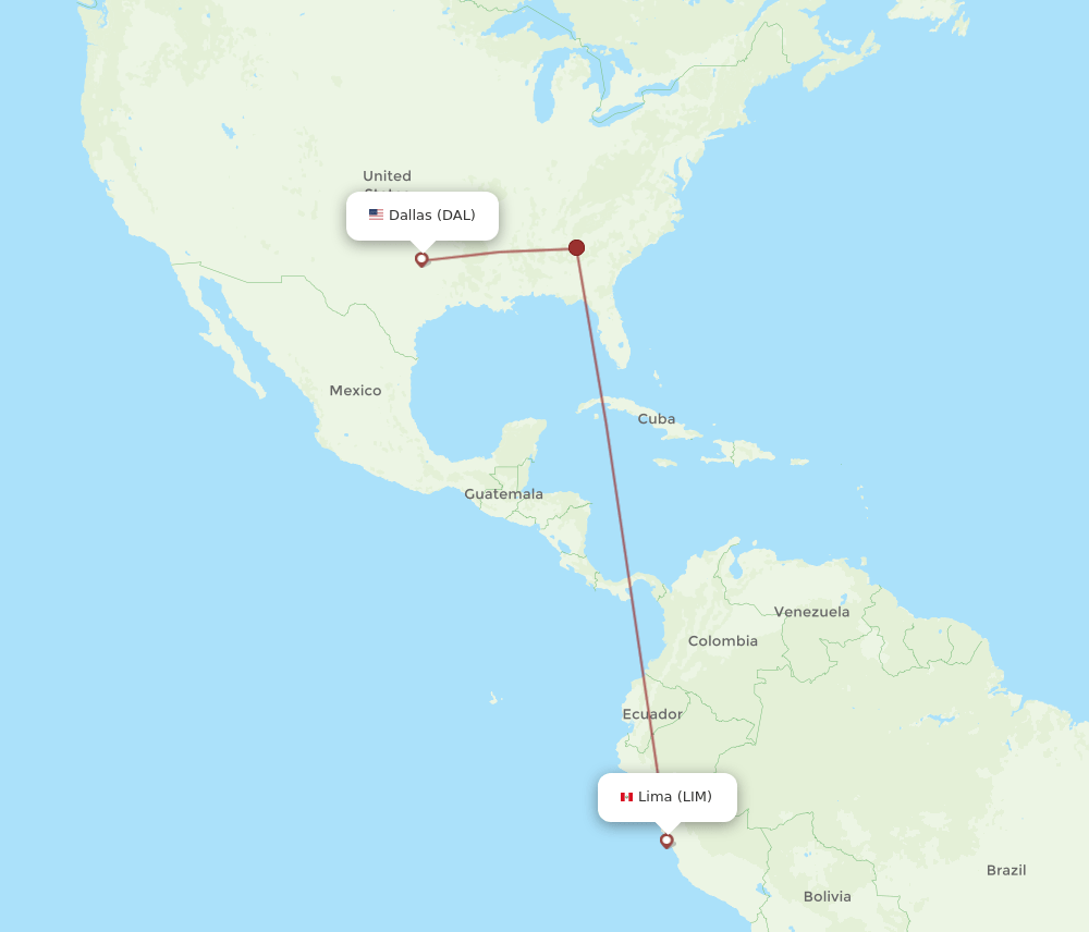 LIM-DAL flight routes