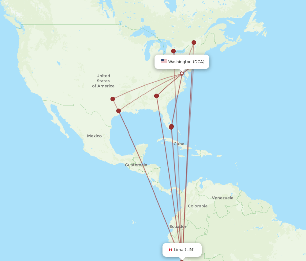 LIM-DCA flight routes