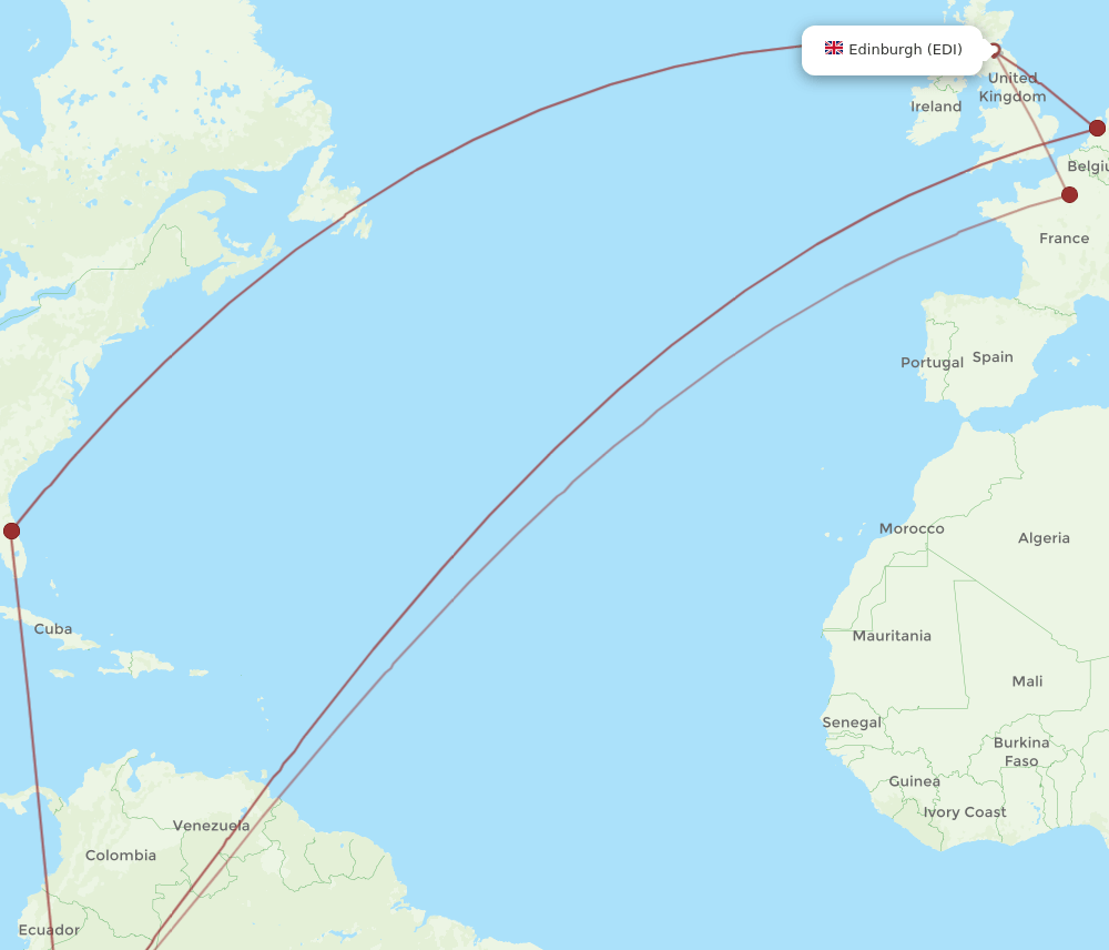 LIM-EDI flight routes