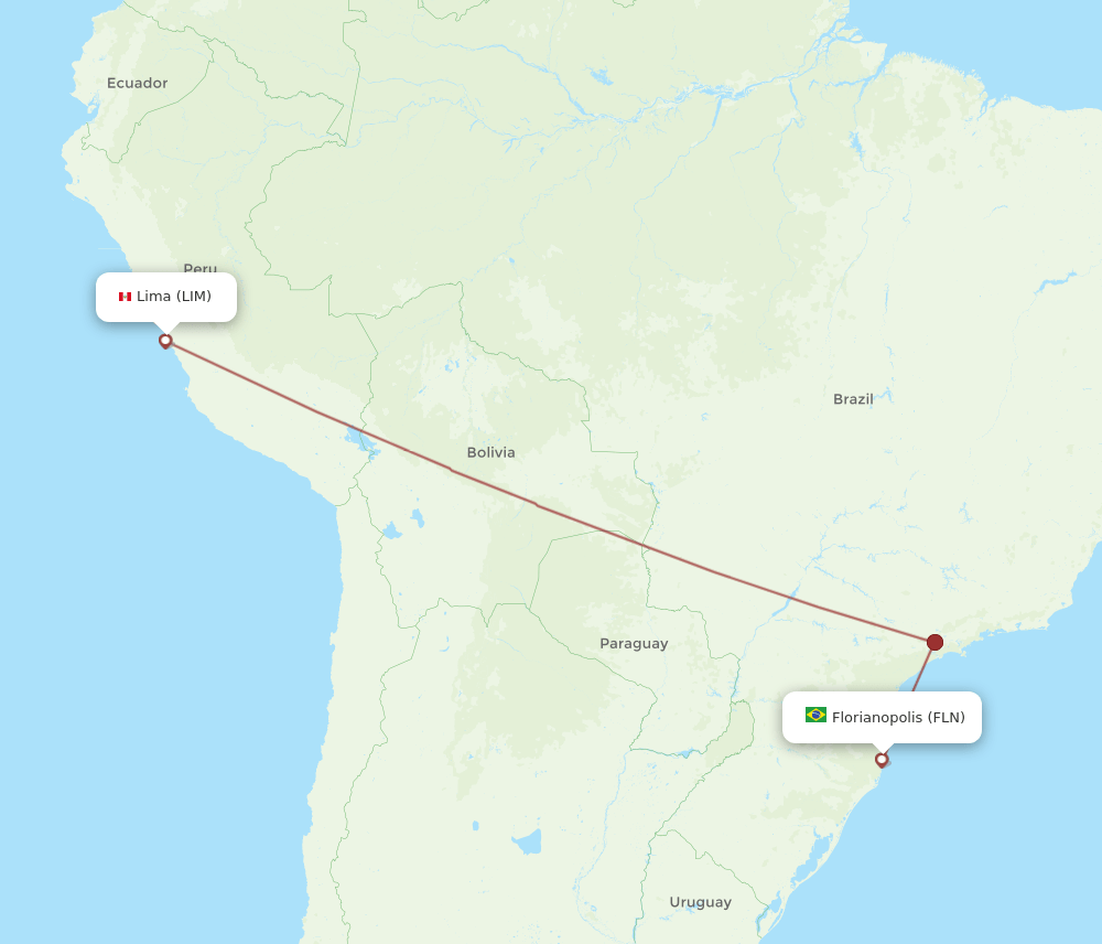 LIM to FLN flights and routes map