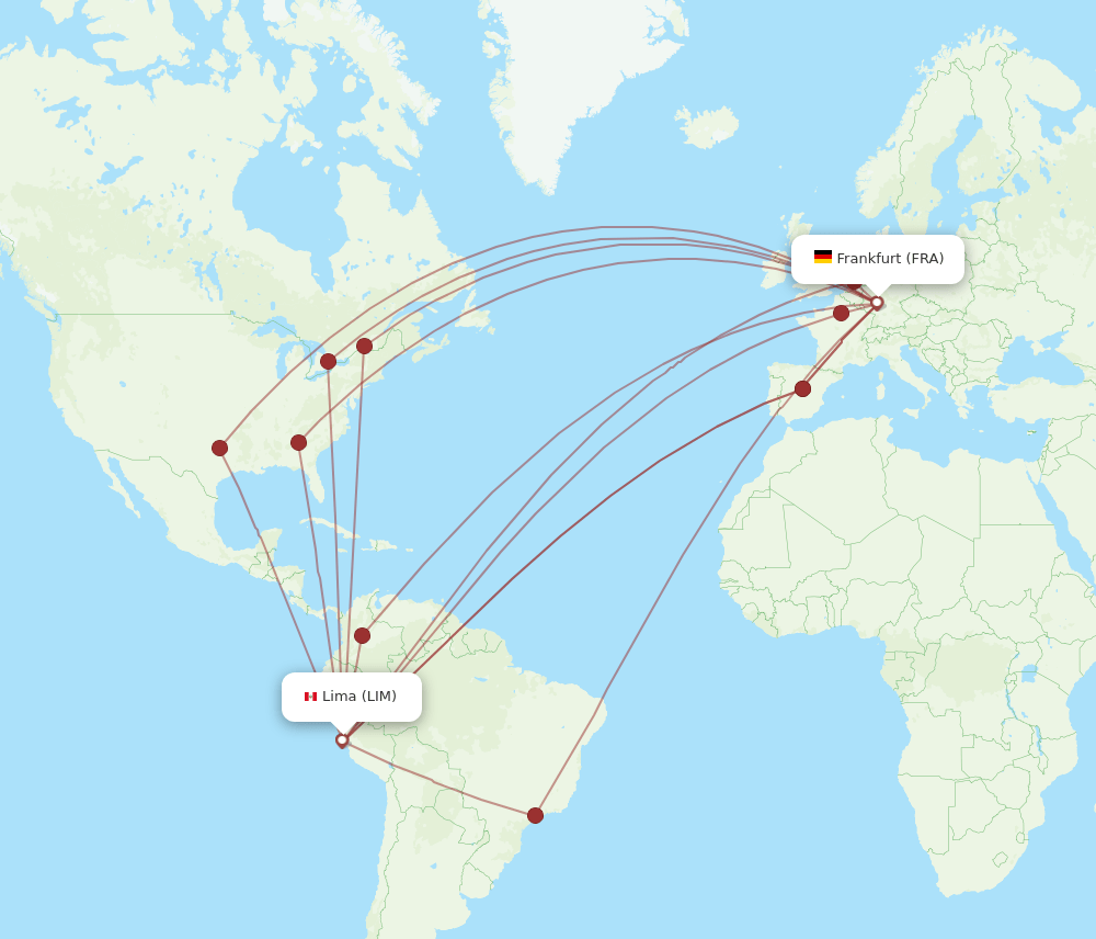 LIM-FRA flight routes