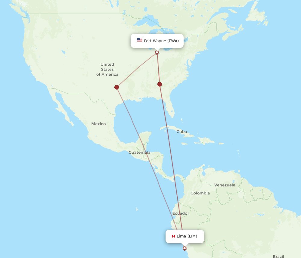 LIM-FWA flight routes