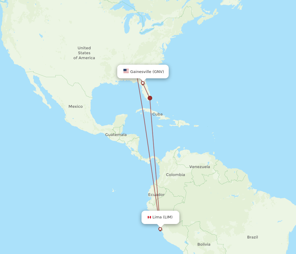 LIM-GNV flight routes