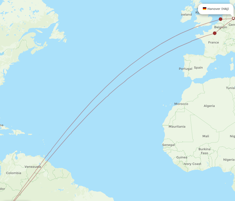 LIM-HAJ flight routes