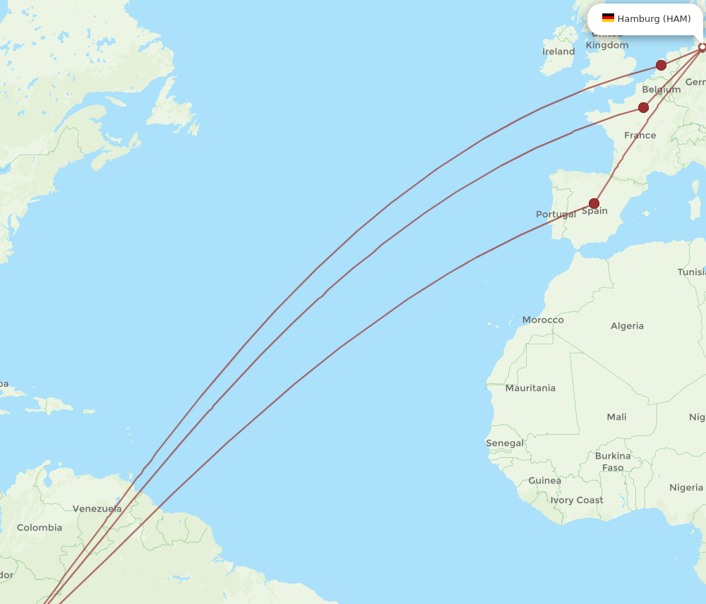 LIM-HAM flight routes