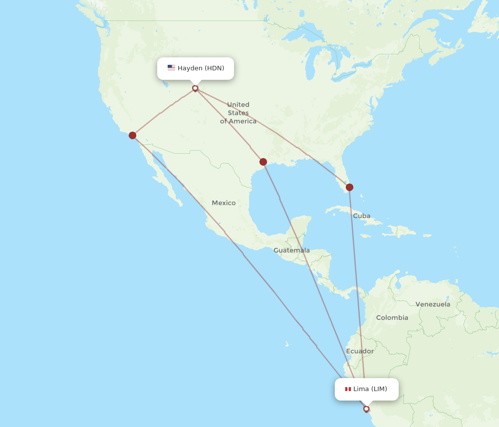 LIM-HDN flight routes