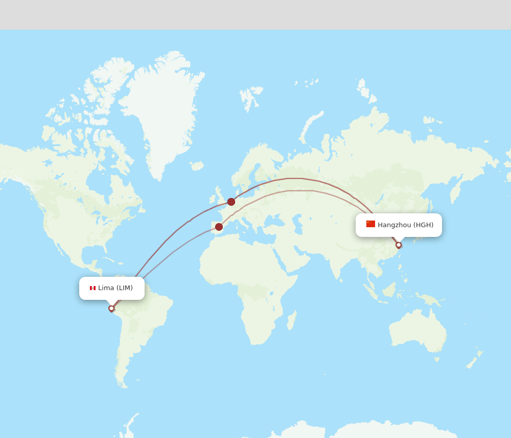 HGH to LIM flights and routes map