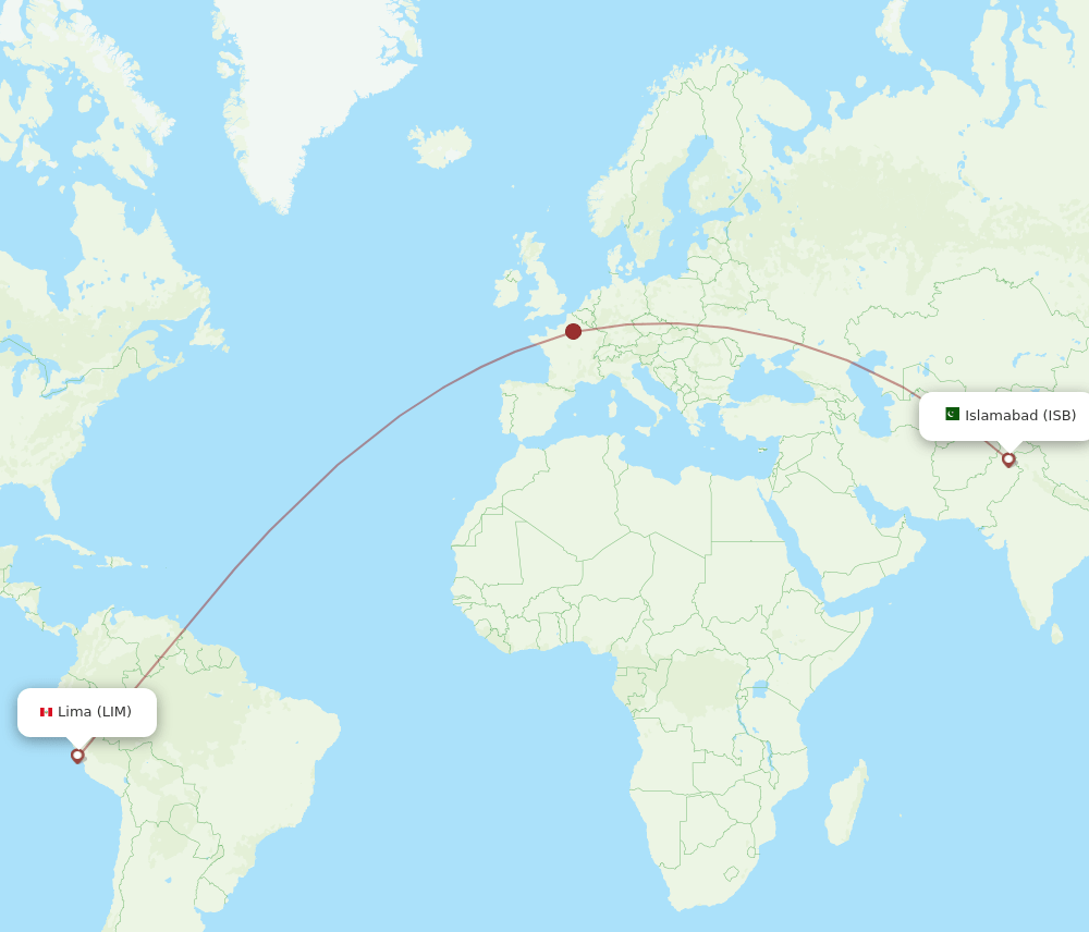 LIM to ISB flights and routes map