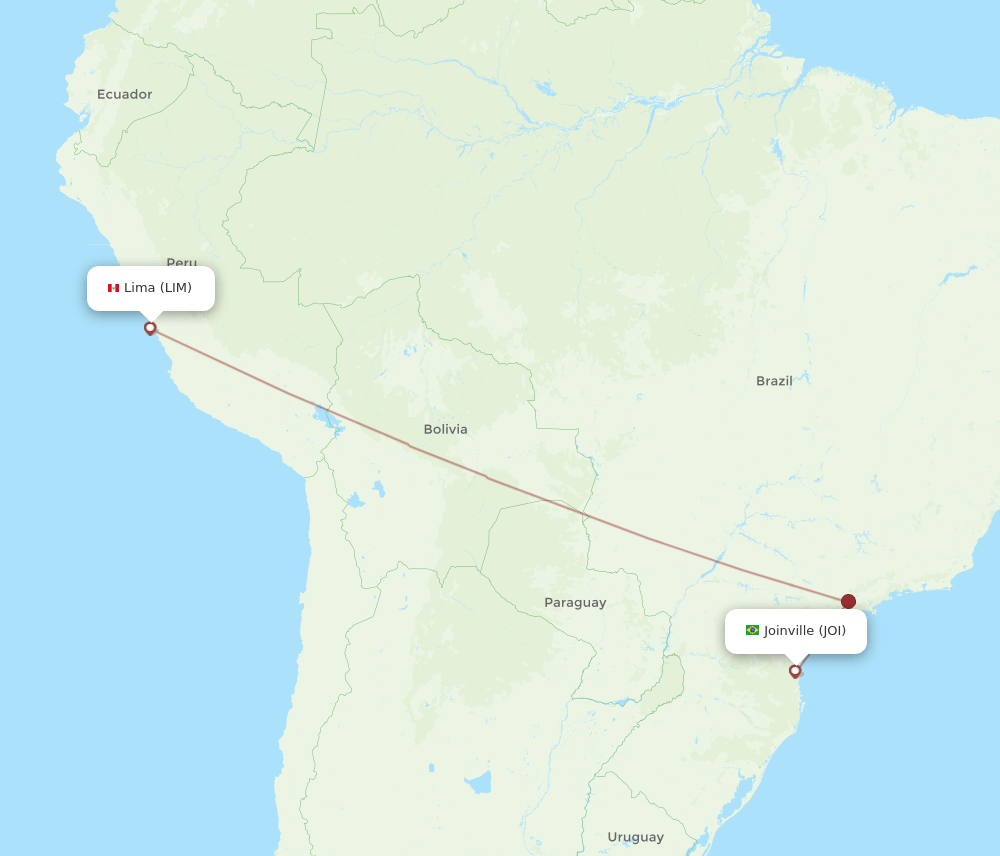 LIM to JOI flights and routes map