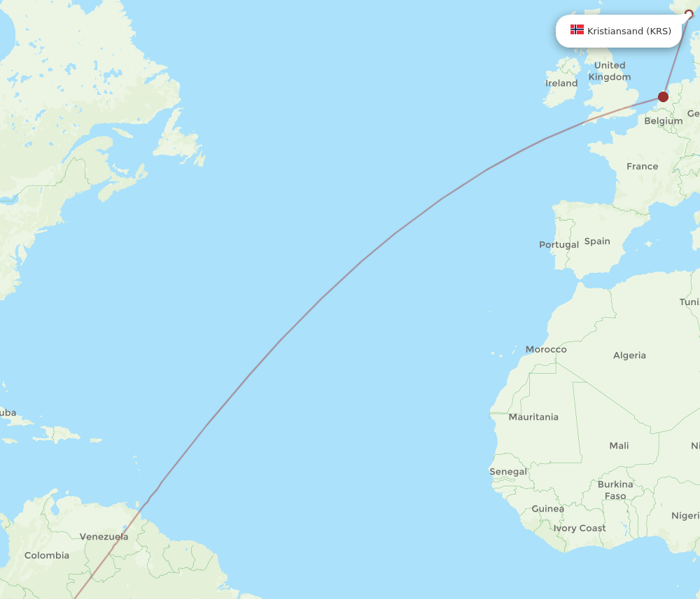 LIM-KRS flight routes