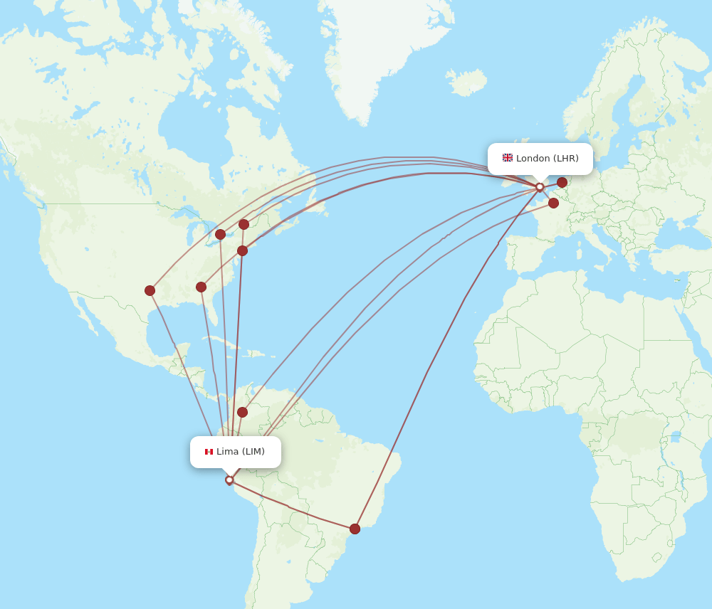 LIM-LHR flight routes