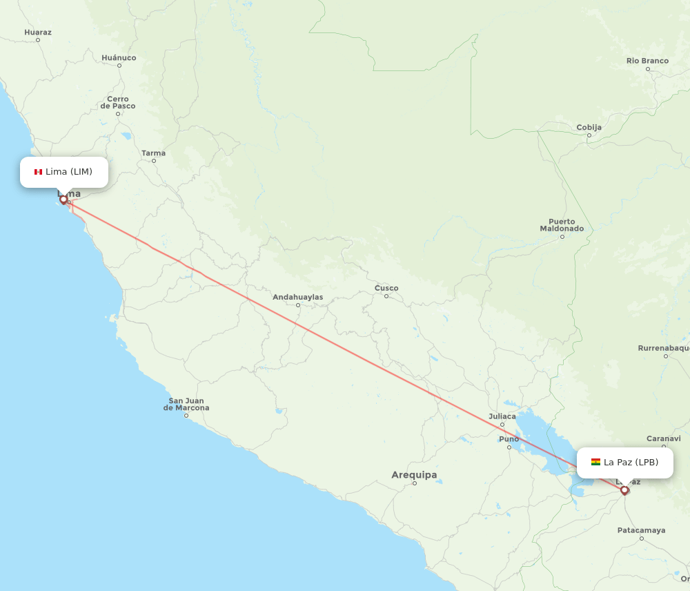 LIM-LPB flight routes