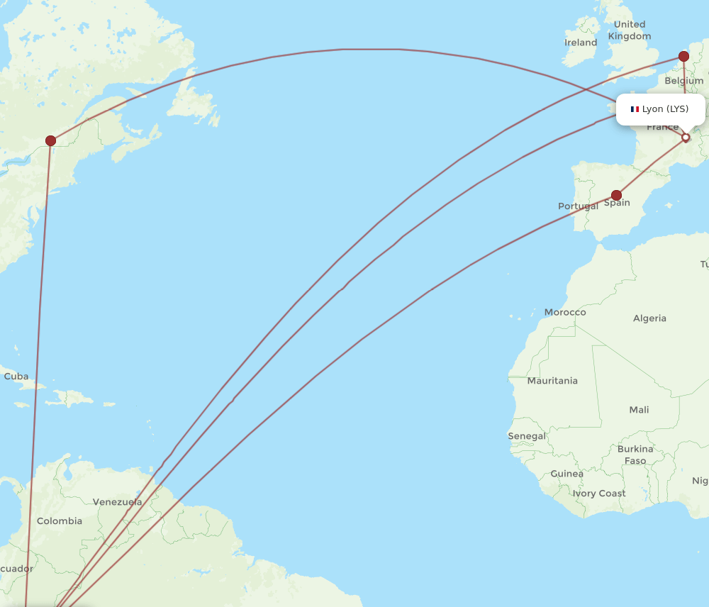 LIM-LYS flight routes