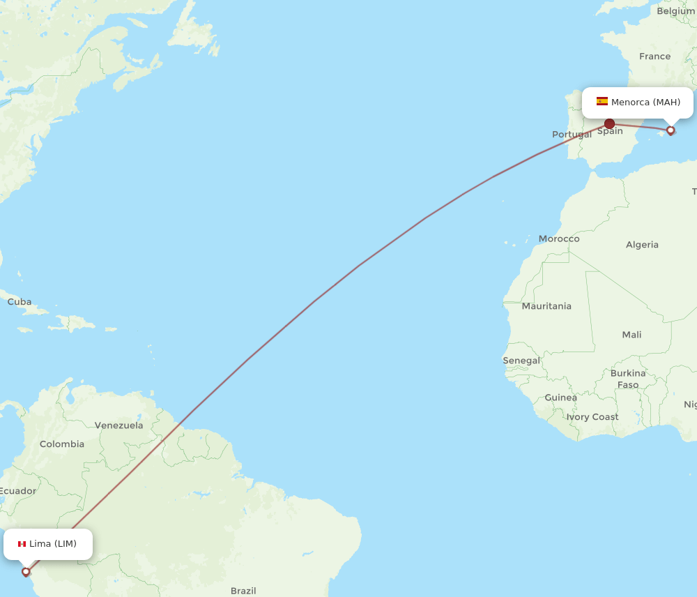 LIM-MAH flight routes