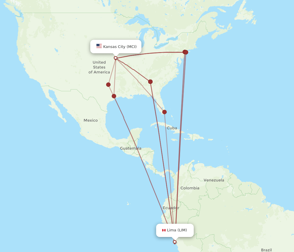 LIM-MCI flight routes