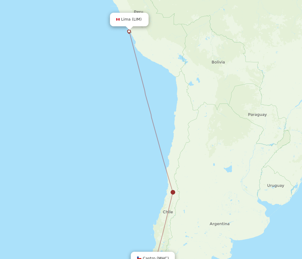 LIM to MHC flights and routes map