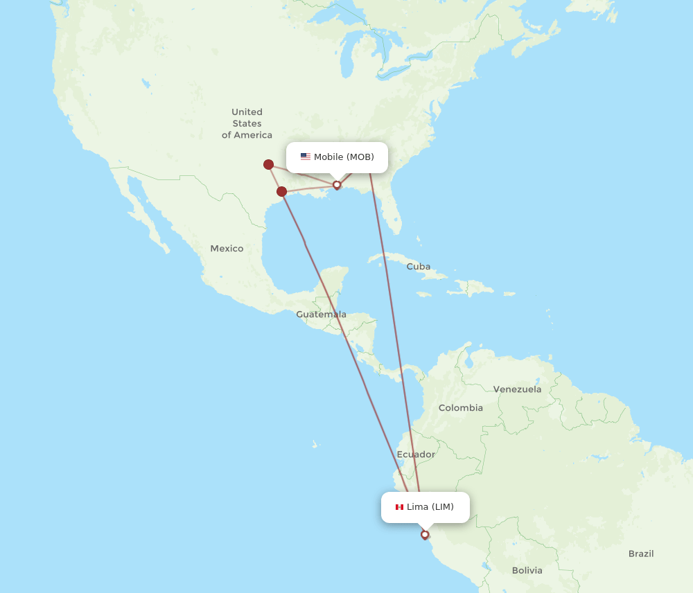 LIM-MOB flight routes